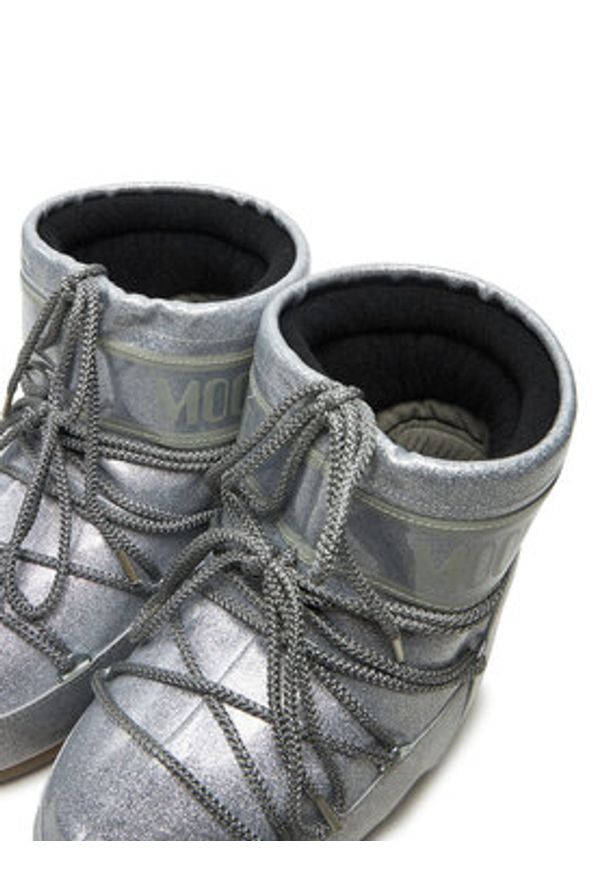 Moon Boot Śniegowce Icon Low Glitter 80D1409440 Srebrny. Kolor: srebrny. Materiał: skóra