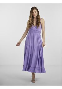 YAS Sukienka letnia 26026350 Fioletowy Regular Fit. Kolor: fioletowy. Materiał: wiskoza. Sezon: lato #1