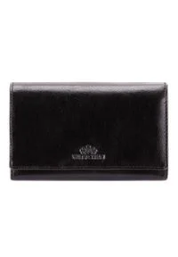 Wittchen - Damski portfel ze skóry z kieszenią na bigiel. Kolor: czarny. Materiał: skóra #1