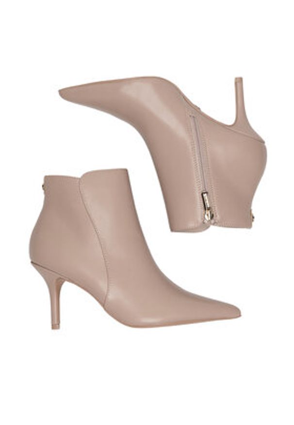 Nine West Botki WFA2784-1 Beżowy. Kolor: beżowy. Materiał: materiał