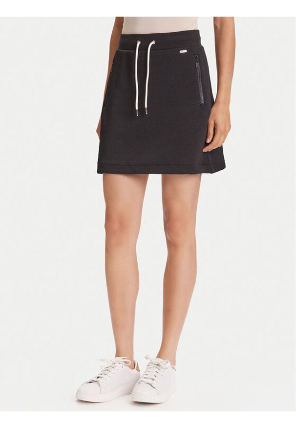 Guess Spódnica mini V5YD03 KBSL2 Czarny Regular Fit. Kolor: czarny. Materiał: syntetyk