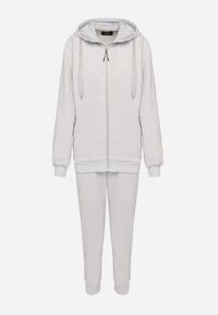 Born2be - Szary Komplet Dresowy Bluza z Kapturem i Joggery Rerialda. Kolor: szary. Materiał: dresówka #2