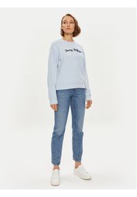 TOMMY HILFIGER - Tommy Hilfiger Bluza Modern Script WW0WW42615 Błękitny Regular Fit. Kolor: niebieski. Materiał: bawełna #3