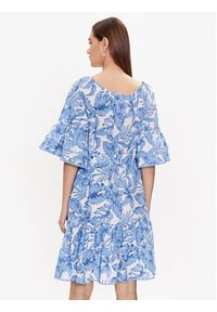 TwinSet - TWINSET Sukienka letnia 231LM2PCC Niebieski Regular Fit. Kolor: niebieski. Materiał: bawełna. Sezon: lato #5