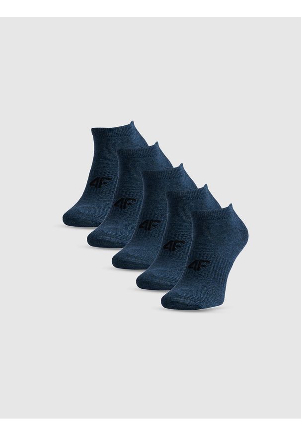 4f - 4F Skarpetki stopki (5-pack) męskie - granatowe 39-42. Kolor: niebieski. Materiał: dzianina, bawełna