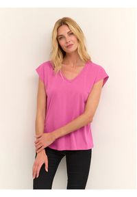 Kaffe T-Shirt Kalise 10504040 Różowy Regular Fit. Kolor: różowy. Materiał: syntetyk #3