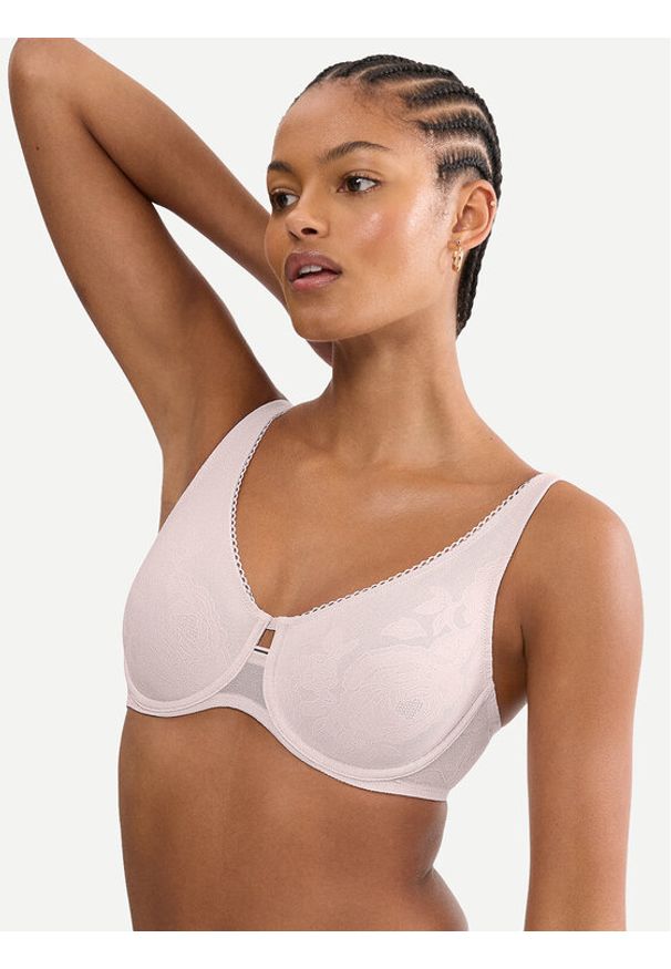 Triumph Biustonosz z fiszbiną Wild Rose Sensation 10205953 Różowy. Kolor: różowy. Materiał: syntetyk