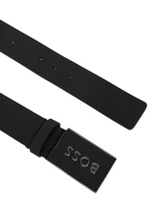 BOSS Pasek Męski 50471333 Czarny. Kolor: czarny. Materiał: skóra