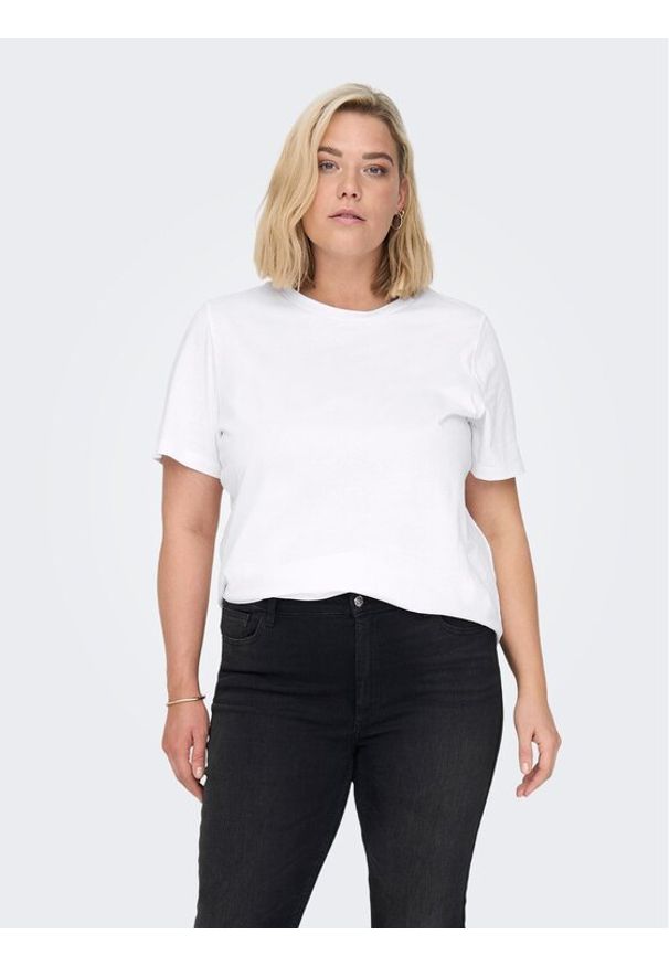 ONLY Carmakoma T-Shirt 15287998 Biały Regular Fit. Kolor: biały