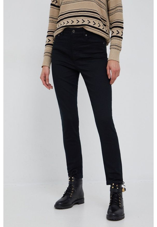 Lauren Ralph Lauren jeansy 200836472001 damskie high waist. Stan: podwyższony. Kolor: czarny