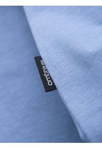 Ombre Clothing - Klasyczna męska bawełniana koszulka z dekoltem w serek BASIC – niebieska V20 - Rozmiar: L. Typ kołnierza: dekolt w serek. Kolor: niebieski. Materiał: bawełna. Styl: klasyczny #3