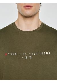 Big-Star - Koszulka męska z nadrukiem khaki Oliver 303. Okazja: na co dzień. Kolor: zielony. Materiał: dzianina. Wzór: nadruk. Styl: casual, klasyczny, sportowy, militarny #6