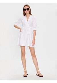 TwinSet - TWINSET Sukienka letnia 231TT2232 Biały Regular Fit. Kolor: biały. Materiał: bawełna. Sezon: lato #4