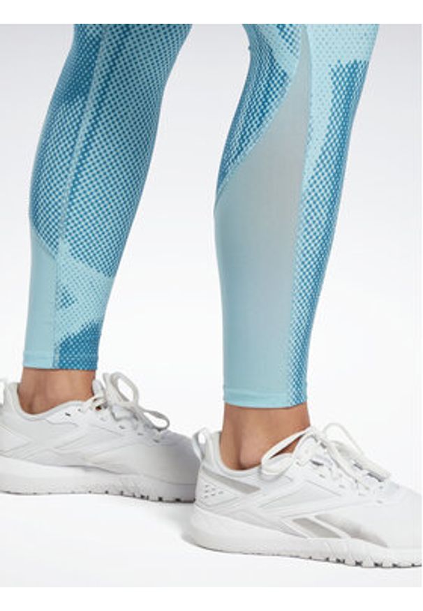 Reebok Legginsy Lux Perform HA4373 Niebieski Slim Fit. Kolor: niebieski. Materiał: syntetyk