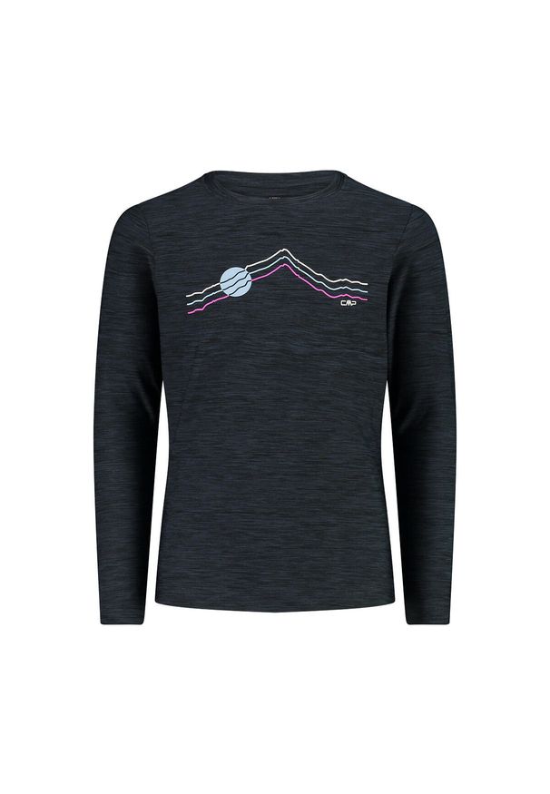 Koszulka dziecięca turystyczna CMP 33N2245. Okazja: na co dzień. Kolor: czarny. Długość rękawa: długi rękaw. Styl: casual, sportowy