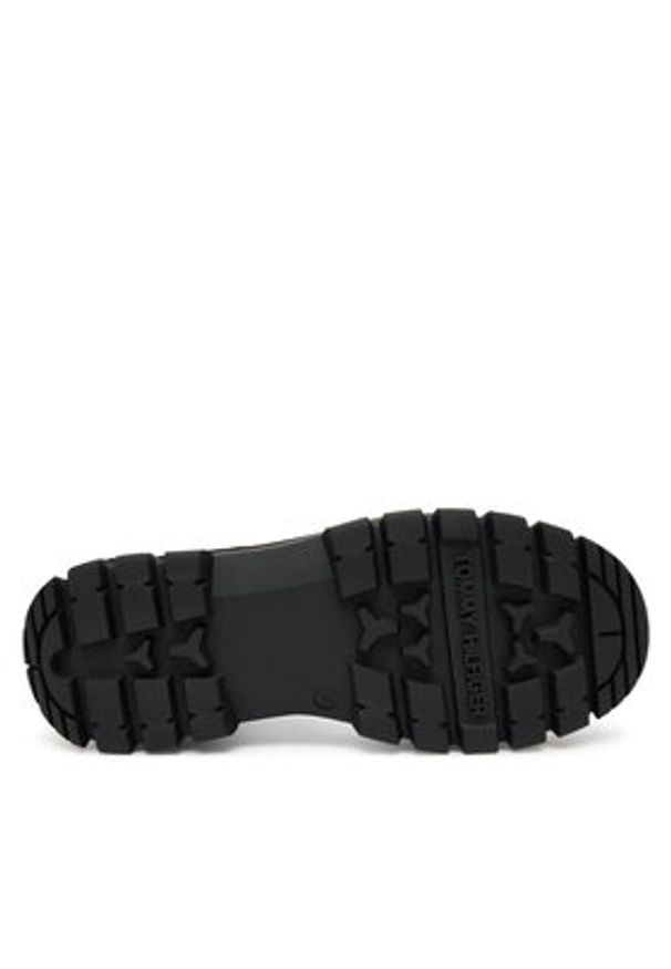 TOMMY HILFIGER - Tommy Hilfiger Trapery Lace-Up Bootie T3A5-34046-1695 D Czarny. Kolor: czarny. Materiał: skóra