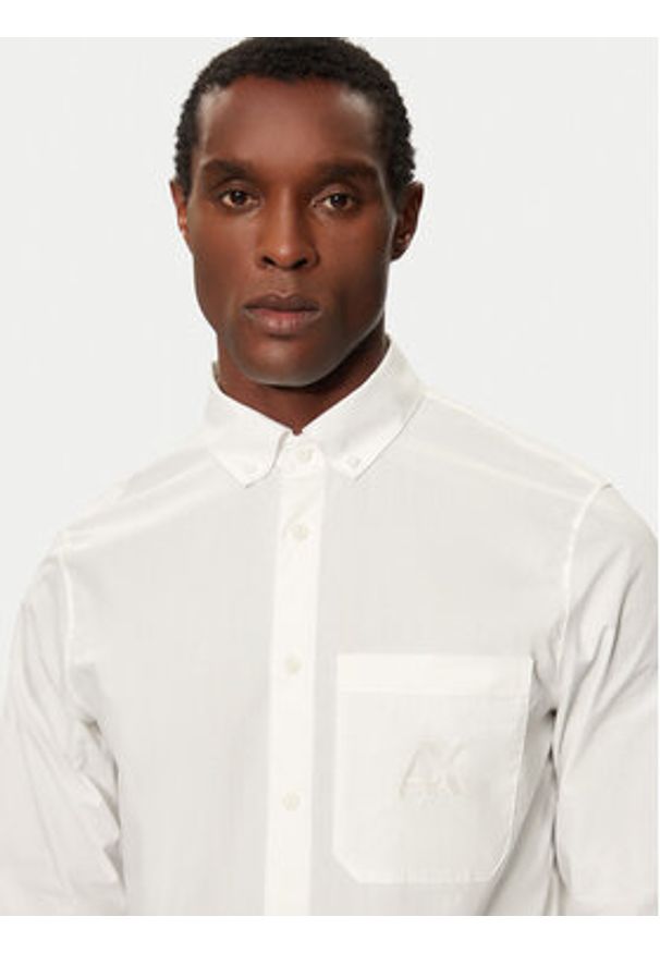 Armani Exchange Koszula 6DZC21 ZN2VZ 1116 Écru Slim Fit. Materiał: bawełna