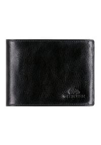Wittchen - Męski portfel skórzany z rozkładanym panelem czarny. Kolor: czarny. Materiał: skóra
