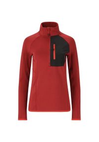 Damska bluza zapinana na zamek Whistler Helge. Kolor: czerwony. Sport: turystyka piesza #1