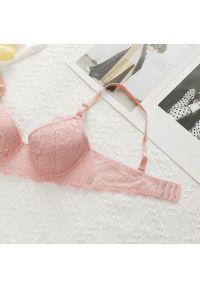 Intica - Biustonosz push-up koronkowy z regulowanymi ramiączkami Tony. Kolor: różowy. Materiał: koronka. Rodzaj stanika: push-up. Wzór: koronka #6