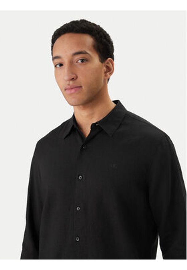 Calvin Klein Koszula LV04LE125G Czarny Regular Fit. Kolor: czarny. Materiał: lyocell
