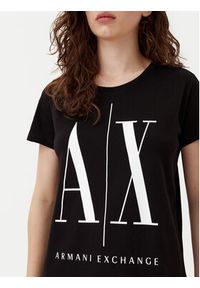 Armani Exchange T-Shirt 8NYTCX YJG3Z 1200 Czarny Regular Fit. Kolor: czarny. Materiał: bawełna