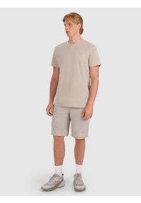 4f - 4F T-shirt regular gładki męski - szary XXL. Okazja: na co dzień. Kolor: szary. Materiał: bawełna, jersey, dzianina. Długość rękawa: krótki rękaw. Długość: krótkie. Wzór: gładki. Styl: sportowy, klasyczny, casual