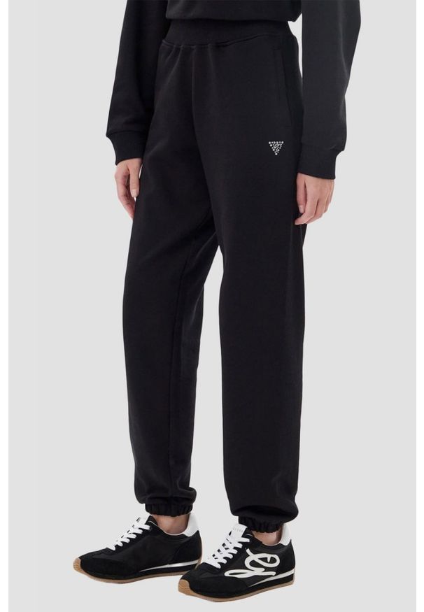 Guess - GUESS Czarne damskie spodnie dresowe Primula, Rozmiar XS. Kolor: czarny. Materiał: dresówka