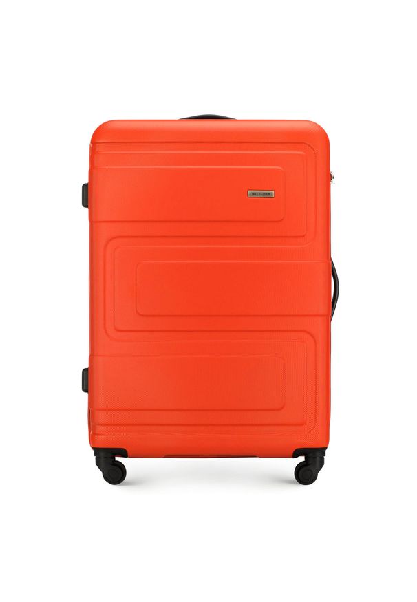 Wittchen - Duża walizka z ABS-u tłoczona. Kolor: czerwony. Materiał: guma. Wzór: geometria. Styl: klasyczny