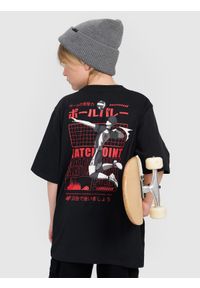4f - 4F T-shirt oversize z nadrukiem chłopięcy - czarny 146 (10-11 lat). Okazja: na co dzień. Kolor: czarny. Materiał: jersey, dzianina, materiał, bawełna. Wzór: nadruk. Sezon: lato. Styl: casual, klasyczny, sportowy #1