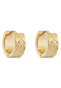 Tory Burch Kolczyki T Monogram Small Hoop Earring 159310 Złoty. Materiał: metalowe. Kolor: złoty