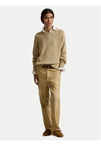 Polo Ralph Lauren Sweter 211A96252001 Beżowy Relaxed Fit. Typ kołnierza: polo. Kolor: beżowy. Materiał: bawełna #5