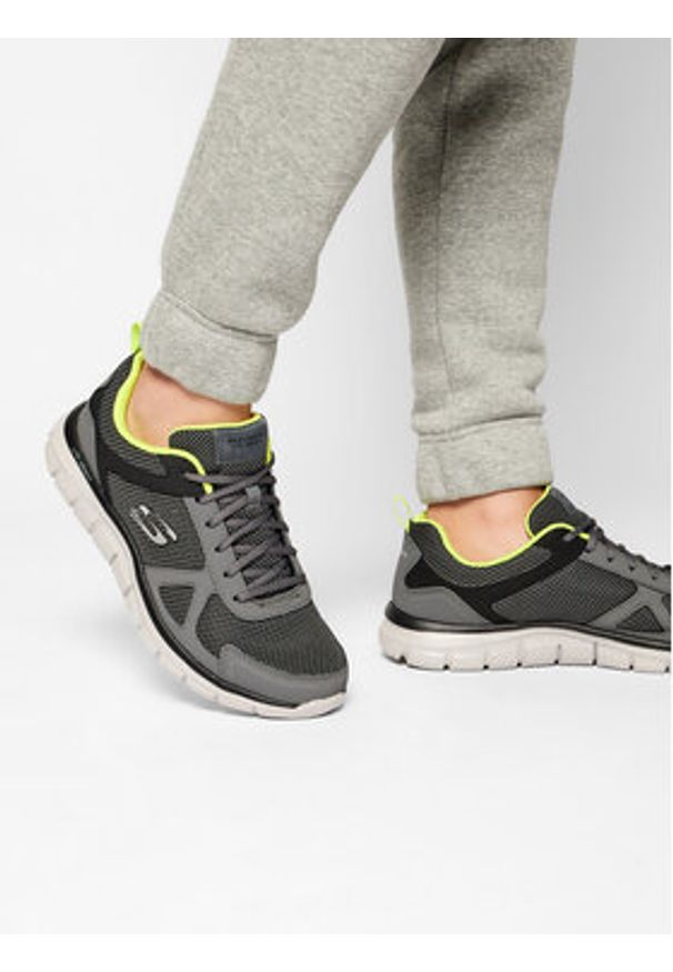 skechers - Skechers Sneakersy Track 52630/CCLM Szary. Kolor: szary. Materiał: skóra, syntetyk
