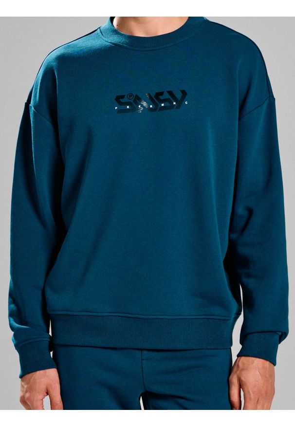 Sinsay - Bluza z napisem - zielony. Kolor: zielony. Wzór: napisy