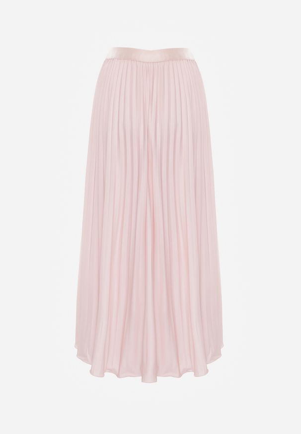 Renee - Różowa Spódnica High Waist Zdobiona Drobnym Plisowaniem Aniope. Okazja: na co dzień. Stan: podwyższony. Kolor: różowy. Wzór: aplikacja. Styl: elegancki, casual