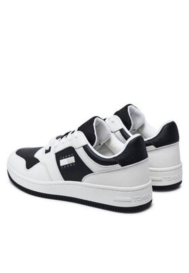 Tommy Jeans Sneakersy Tjm Retro Basket Cupsole Tumble EM0EM01513 Biały. Kolor: biały. Materiał: skóra