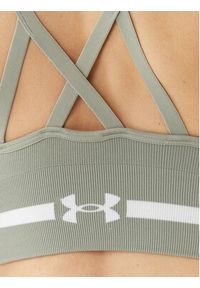 Under Armour Biustonosz sportowy Ua Seamless Low Long Bra 1357719 Zielony Compression Fit. Kolor: zielony. Materiał: syntetyk #4