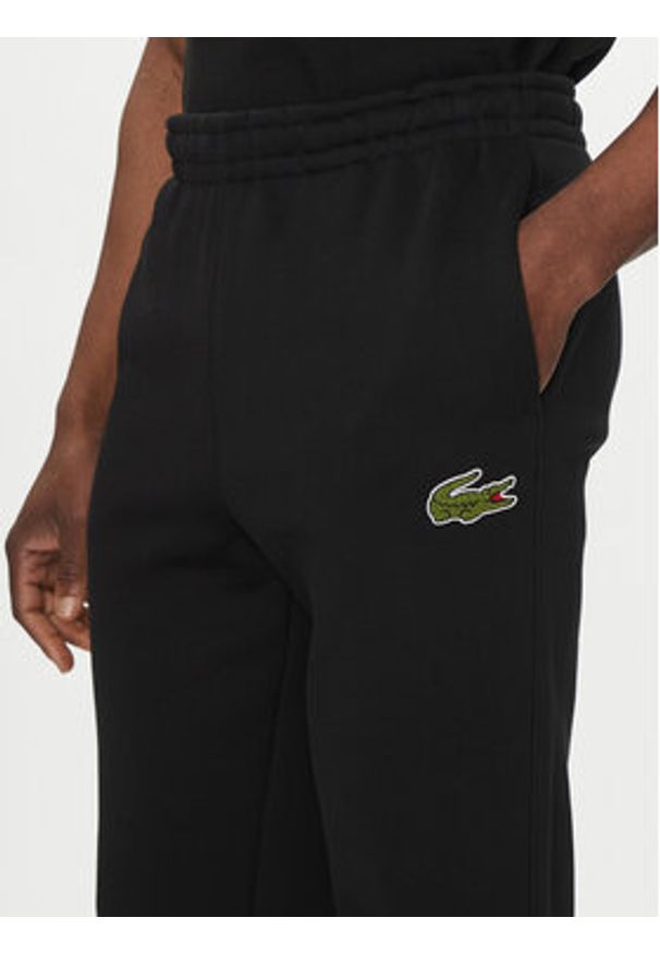 Lacoste Spodnie dresowe XH2750 Czarny Regular Fit. Kolor: czarny. Materiał: bawełna