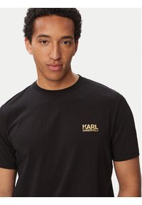 Karl Lagerfeld - KARL LAGERFELD T-Shirt 755781 563235 Czarny Regular Fit. Typ kołnierza: dekolt w karo. Kolor: czarny. Materiał: bawełna #5