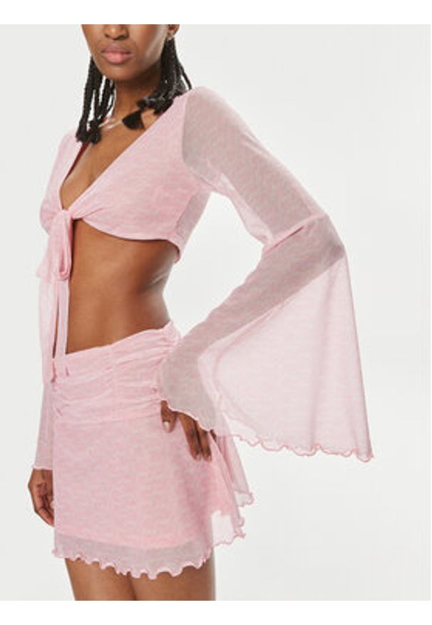 Juicy Couture Bluzka JCWCT23326 Różowy Slim Fit. Kolor: różowy. Materiał: syntetyk