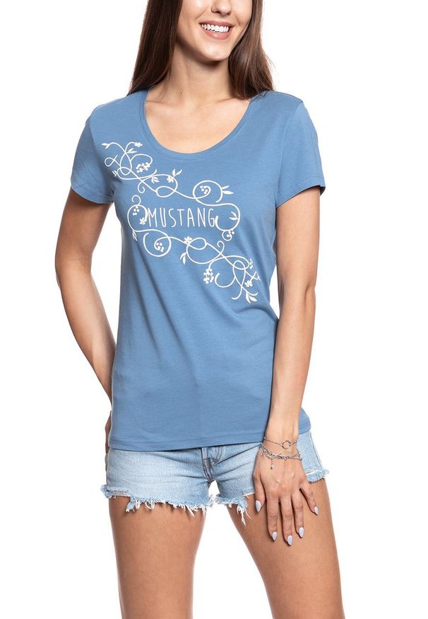 Mustang - MUSTANG T SHIRT DAMSKI Alexia C Print 1009390 5407. Wzór: nadruk