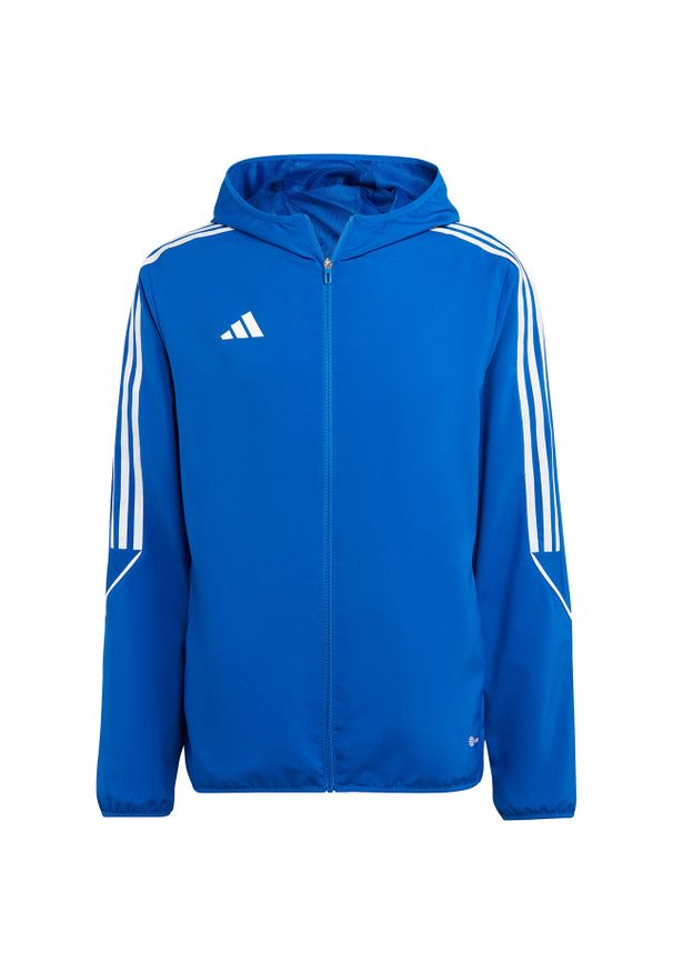 Adidas - Kurtka piłkarska męska adidas Tiro 23 League Windbreaker. Kolor: niebieski. Sport: piłka nożna