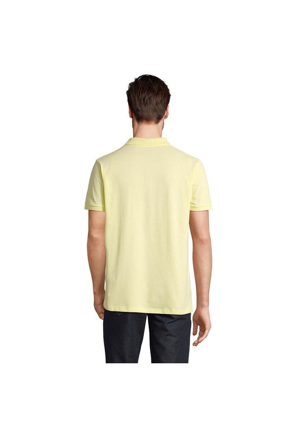 SOL'S - Męska Koszulka Polo Planet. Typ kołnierza: polo. Kolor: żółty. Sport: turystyka piesza