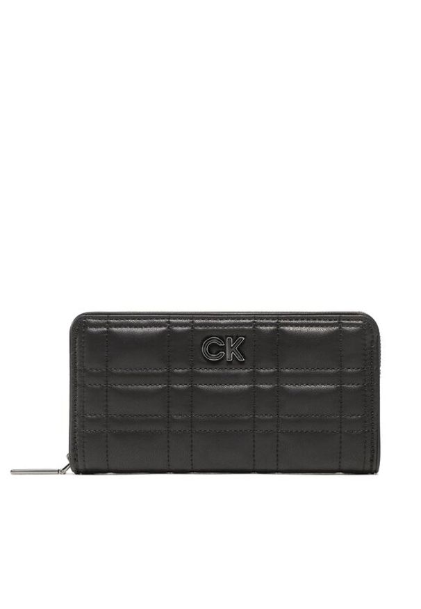 Calvin Klein Duży Portfel Damski Re-Lock Quilt Z/A Wallet Lg K60K609912 Czarny. Kolor: czarny. Materiał: skóra