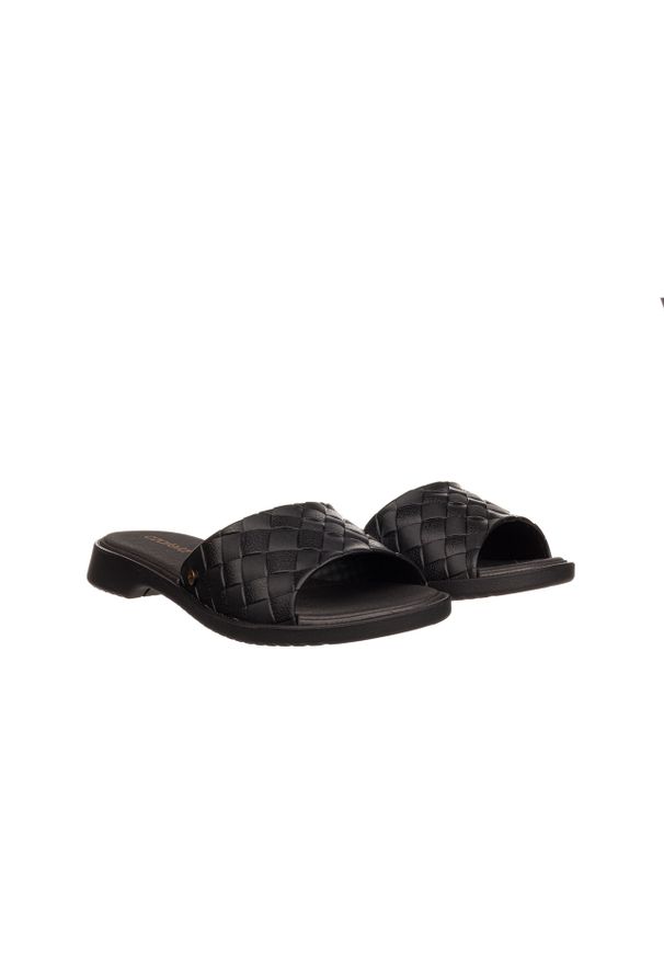 Klapki Azaleia Simone Comfy Flat Rast Black 198016, Czarny, Tworzywo. Kolor: czarny. Materiał: tworzywo sztuczne. Sezon: lato