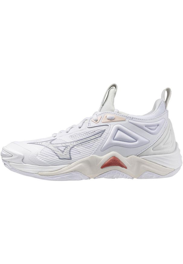Adidasy Mizuno Wave Momentum 3, Kobiety. Kolor: biały, wielokolorowy, różowy. Materiał: materiał, syntetyk. Szerokość cholewki: normalna. Model: Mizuno Wave