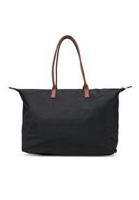 TOMMY HILFIGER - Tommy Hilfiger Torebka Popette Maxi Tote AW0AW17996 Czarny. Kolor: czarny. Materiał: skórzane