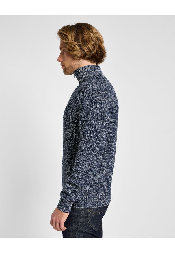 Lee - LEE MĘSKI SWETER LEE HALF ZIP KNIT MOOD INDIGO 112355674