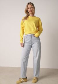 Born2be - Żółta Bluza z Dodatkiem Bawełny Wykończona Ściągaczami Evilaya. Okazja: na co dzień. Kolor: żółty. Materiał: bawełna. Długość rękawa: długi rękaw. Długość: długie. Styl: casual, sportowy #4