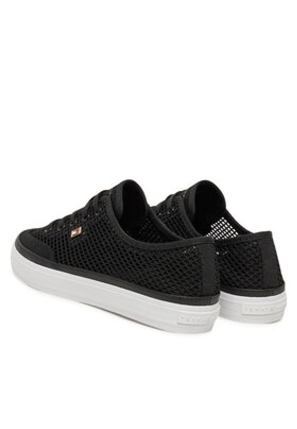 TOMMY HILFIGER - Tommy Hilfiger Sneakersy Th Open Mesh Vulc Sneaker FW0FW08684 Czarny. Kolor: czarny. Materiał: materiał